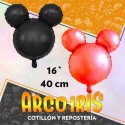 Mylar 16 Cabeza Raton Metal X 10 - 40 Cm Chino Rojo/negro Mickey Globo Metalizado Papel