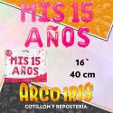 Mylar 16 Frase Mis 15 Anos Metal Xu - 9 Letras 40 Cm Globo Metalizado Papel Li Xing