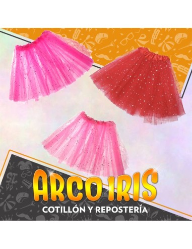 Pollera Tul 30 Cm Xu +5-5% Bailarina China Cat2 Fluo Promo Por Cantidad Primavera Tutu Estampada