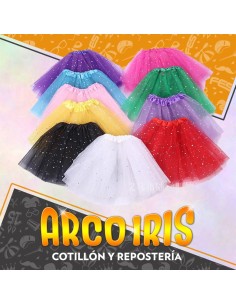 Pollera Tul 30 Cm Xu +5-5% Bailarina China Cat2 Fluo Promo Por Cantidad Primavera Tutu Estampada Upd