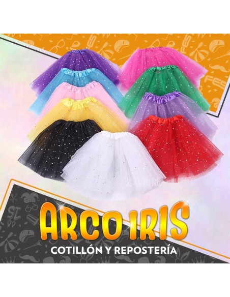 Pollera Tul 30 Cm Xu +5-5% Bailarina China Cat2 Fluo Promo Por Cantidad Primavera Tutu Estampada