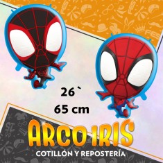 Mylar 26 Personaje Arana Metal Xu - 66 Cm Spiderman Cabeza Grande Globo Metalizado Papel