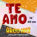 Mylar 16 Frase Te Amo Metal Xu - 5 Letras 40 Cm Globo Metalizado Papel