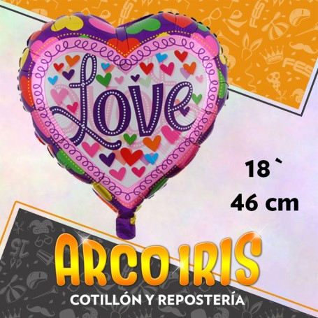Mylar 18 Corazon Estampado Metal X 10 - 46 Cm Valentin Te Amo/te Quiero/feliz Cumple/kisses/varios Disenos Globo Metalizados