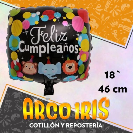 Mylar 18 Cuadrado Estampado Metal X 10 - 46 Cm Te Amo/te Quiero/futbol/feliz Cumple/varios Disenos Globo Metalizado Papel