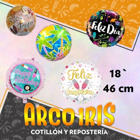 Mylar 18 Redondo Estampado Metal X 50 - 46 Cm Navidad Paquete Cerrado