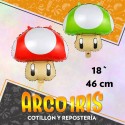 Mylar 18 Personajes Hongo De Mario Bros Metal Xu - 46 Cm Globo Metalizado Papel
