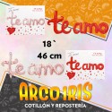 Mylar 18 Frase Te Amo Cursiva Metal Xu - Te 46.5 X 48 Cm Amo 76 X 29.5 Cm Globo Metalizado Papel