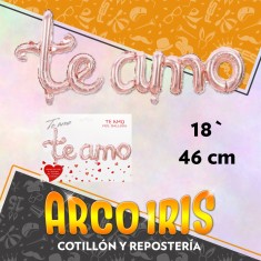 Mylar 18 Frase Te Amo Cursiva Metal Xu - Te 46.5 X 48 Cm Amo 76 X 29.5 Cm Globo Metalizado Papel 2