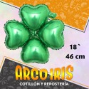 Mylar 18 Trebol 4 Hojas Liso Metal Xu 46 Cm Primavera San Patricio Globo Metalizado Papel