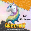 Mylar 26 Unicornio Pastel Metal Xu - 45 X 66 Cm Globo Metalizado Papel
