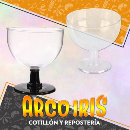 Copa Sidra Cristal Baja 9 Cm X 10 - Pie Cristal Negro