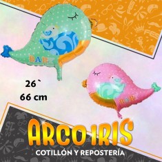 Mylar 26 Pajarito Metal Xu - 66 Cm Globo Metalizado Papel