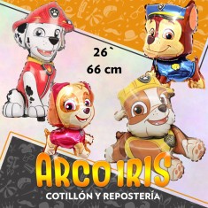 Mylar 26 Personaje Perros Metal Xu - 66 Cm Paw Patrol Globo Metalizado Papel