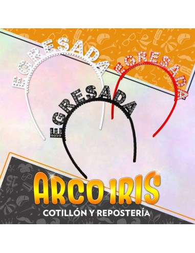 Vincha Egresada Con Strass -roja-negra-blanca