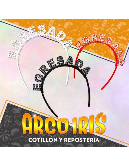 Vincha Egresada Con Strass -roja-negra-blanca