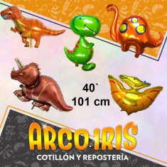 Mylar 40 Dinosaurio Gigante Metal Xu - 101 Cm Globo Metalizado Papel