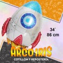 Mylar 34 Cohete Espacial Metal Xu - 86 Cm Globo Metalizado Papel