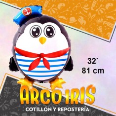 Mylar 32 Pinguino Marino Metal Xu - 81 Cm Globo Metalizado Papel