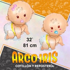 Mylar 32 Bebe/a Gateando Metal Xu - 81 Cm Globo Metalizado Papel