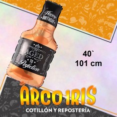 Mylar 40 Botella Whisky Metal Xu - 101 Cm Aged To Perfection Globo Metalizado Papel