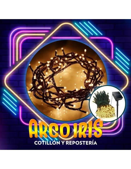 Luces Led Carga Solar Arroz X 50 - Luz Calida 10 Metros Navidad Led Decorative Lights