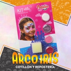 Maquillaje Pasta 2g X 4 - Princesa Con Esponja Celeste-lila-blanco-rosa Pintafan