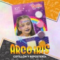 Maquillaje Pasta 2g X 4 Arco Iris Con Esponja Lila-rosa-amarillo-blanco Halloween Pintafan