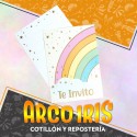 Arco Iris Invitacion X 10 - Remplaza Linea Nubecita