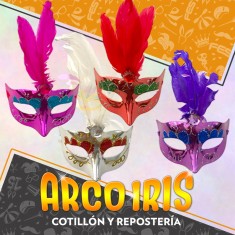 Veneciano Mascara Con Gibre Y Pluma X 12 - Carnaval