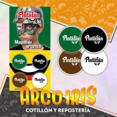 Maquillaje Pasta 2g X 4 Soldado Con Esponja Verde Halloween Pintafan 2