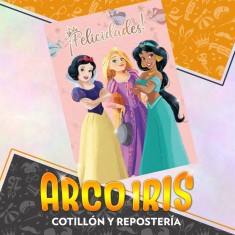 Princesas Afiche Feliz Cumple/felicidades Xu