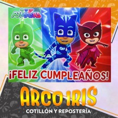Pj Afiche Feliz Cumple Xu - Heroes En Pijama