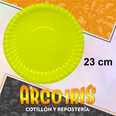 Plato Amarillo 23 Cm Redondo X 8 - Polipapel Festcopack
