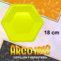 Plato Amarillo 18 Cm Hexagonal X 8 - Polipapel Festcopack