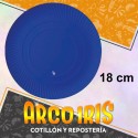 Plato Azul 18 Cm Redondo X 8 - Polipapel Festcopack