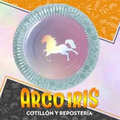 Plato 17 Unicornio Iridiscente X 6 - Party Store