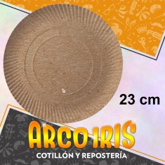 Plato Kraft 23 Cm Redondo X 8 - Polipapel Festcopack