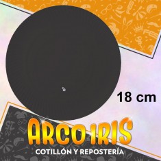Plato Negro 18 Cm Redondo X 8 - Polipapel Festcopack