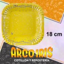 Plato Amarillo Plata Stamp X 8 Cuadrados Carton Festcopack