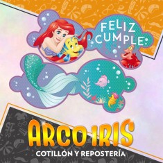 Sirenita Banderin Feliz Cumpleanos Xu - Articulado