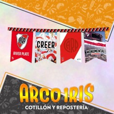 River Banderin Feliz Cumpleanos Xu - Articulado Equipos Futbol