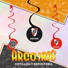 River Colgante Decorativo X 6 - En Espiral Equipos Futbol