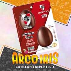 River Placas Huevos N.10 X 2 Moldes - Blister Pascua Equipos Futbol