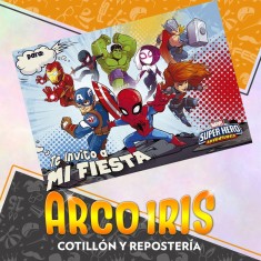 Super Hero Invitacion X 10 - Avengers
