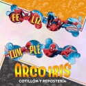 Spiderman Banderin Feliz Cumpleanos Xu - Articulado Hombre Arana