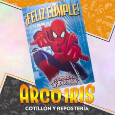 Spiderman Afiche Feliz Cumple Xu - Hombre Arana