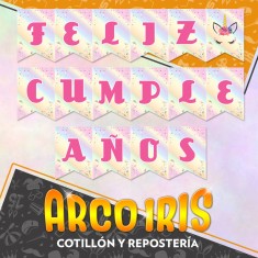 Unicornio Dreams Banderin Rectangular Xu - Gm