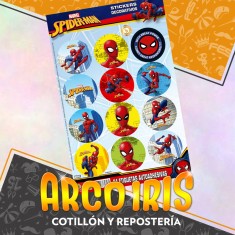 Spiderman Stickers 2 X 12 U - 24 Stickers Decorativos Hombre Arana