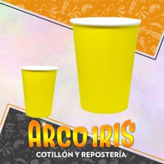 Vaso Liso Amarillo 8 Onzas X 8 - Polipapel Festcopack